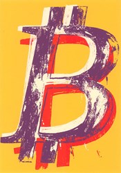 Bitcoin (Yellow) by Mr. Brainwash - Limited Edition on Paper sized 18x24 inches. Available from Whitewall Galleries